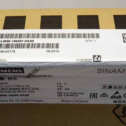 Siemens Sinamics CU320-2 PN 6SL3040-1MA01-0AA0 / Neu OVP versiegelt - Maranos.de