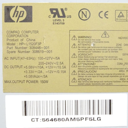 HP HP-L1520F3P 308446-001 308619-001 Power Supply 150W - Maranos.de