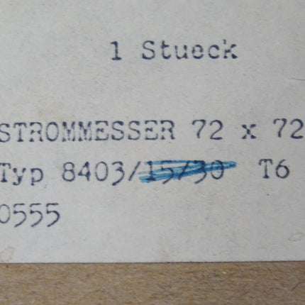 Stahl Strommesser 72x72 mm 8403 300555 / Neu - Maranos.de