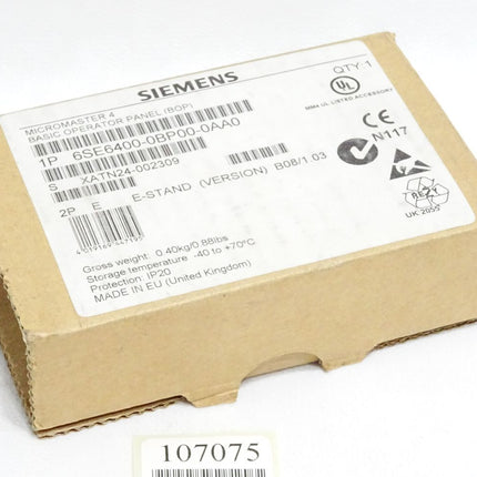 Siemens Micromaster 4 Basic Operator Panel BOP 6SE6400-0BP00-0AA0 / Neu OVP - Maranos.de