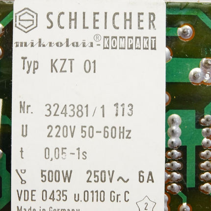 Schleicher Mikrolais KZT01 324381/1 0.05-1s Zeitrelais - Maranos.de