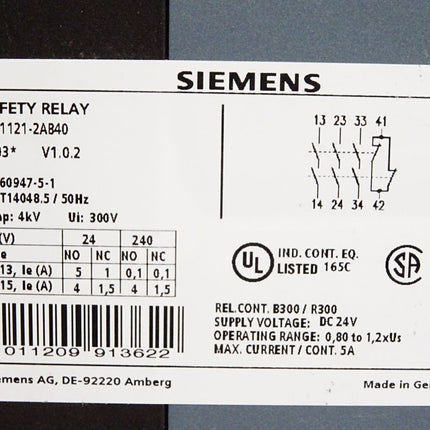 Siemens Safety Relay 3SK1121-2AB40 - Maranos.de