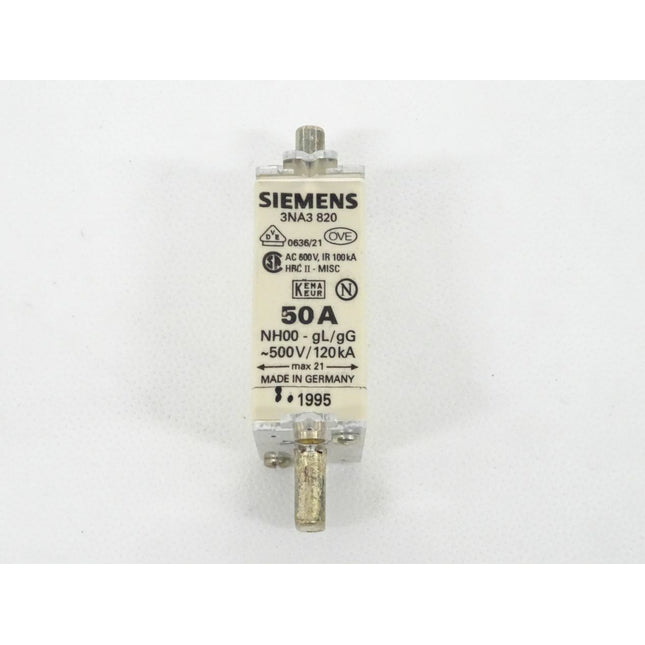 Siemens 3NA3820 0636/21 50A NH00 - gL/gG / 3NA3 820 - Maranos.de