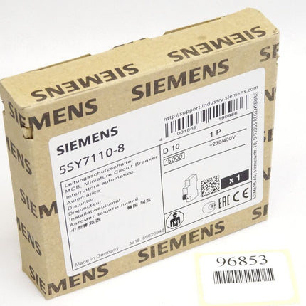 Siemens Leitungsschutzschalter 5SY7110-8 D10 / Neu OVP versiegelt - Maranos.de