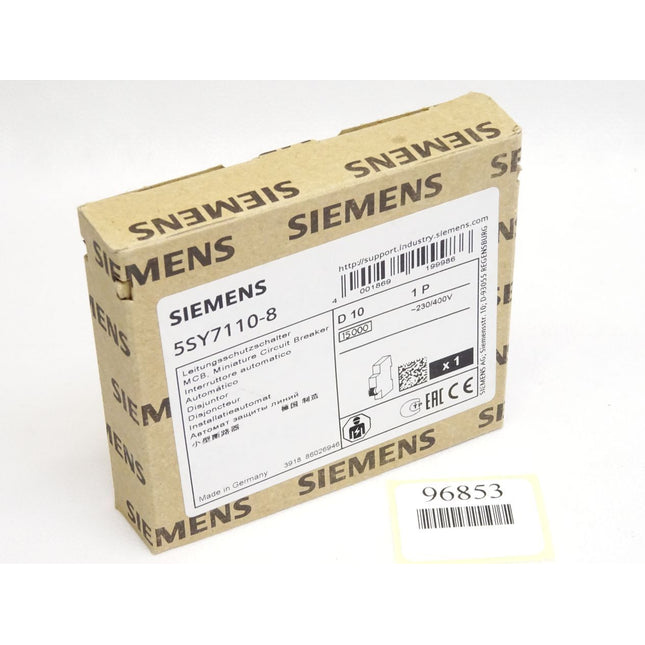Siemens Leitungsschutzschalter 5SY7110-8 D10 / Neu OVP versiegelt - Maranos.de