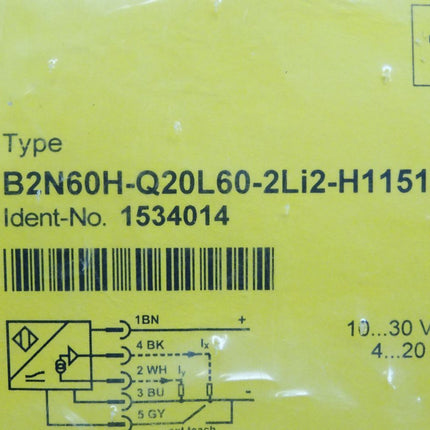 Turck Neigungssensor B2N60H-Q20L60-2Li2-H1151 1534014 / Neu OVP - Maranos.de