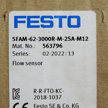 Festo Durchflusssensor 563796 SFAM-62-3000R-M-2SA-M12 / Neu OVP - Maranos.de