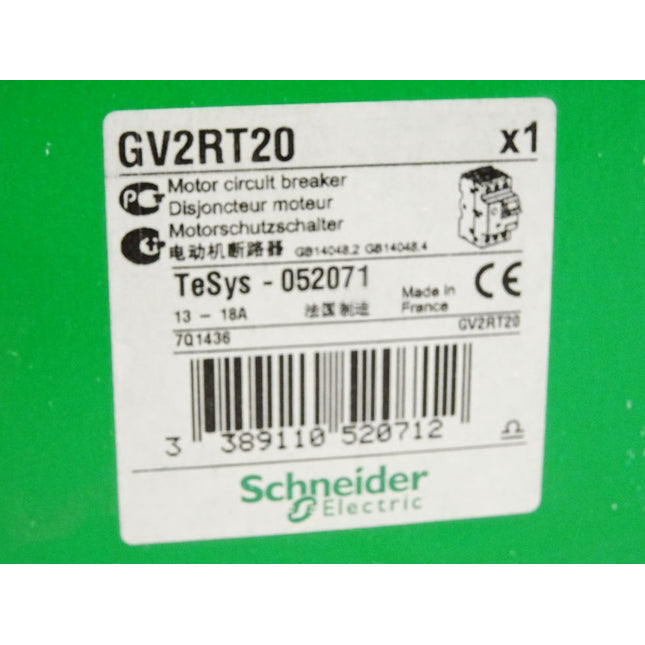 Schneider Motorschutzschalter GV2RT20 TeSys 052071 / Neu OVP - Maranos.de