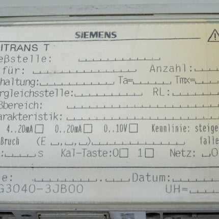 Siemens SITRANS T C73458-A34-C15 / 7NG3040-3JB00 - Maranos.de