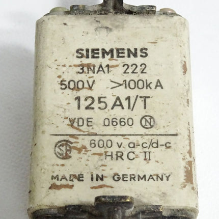 Siemens Sicherung 3NA1222 3NA1 222 500V 100kA 125A  1/T - Maranos.de