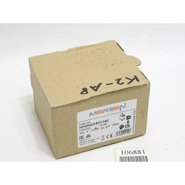 Mersen Sicherungen NH00GG40V160 400VAC gL-gG 160A / Inhalt:3 Stück / Neu OVP - Maranos.de