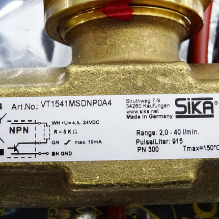 Siba Axialturbinen-Durchflusssensor VT1541MSDNP0A4 / Neu OVP - Maranos.de
