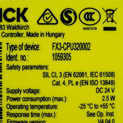 Sick 1059305 FX3-CPU320002 Sicherheitssteuerung Flexi Soft - Maranos.de