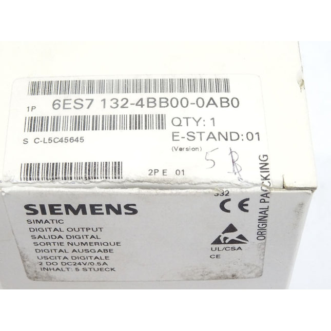 Siemens 6ES7132-4BB00-0AB0 / Inhalt : 5 Stück / Neu OVP - Maranos.de