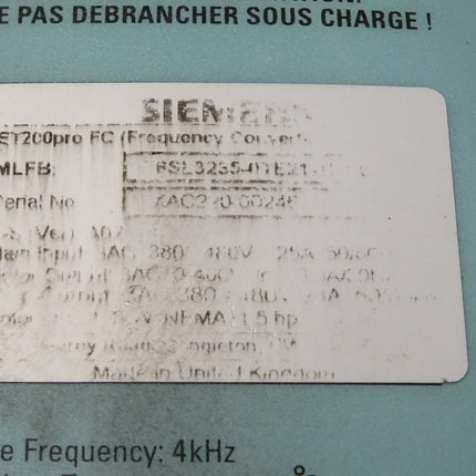 Siemens ET200pro FC / / ET 200 pro FC 6SL3235-0TE21... - Maranos.de