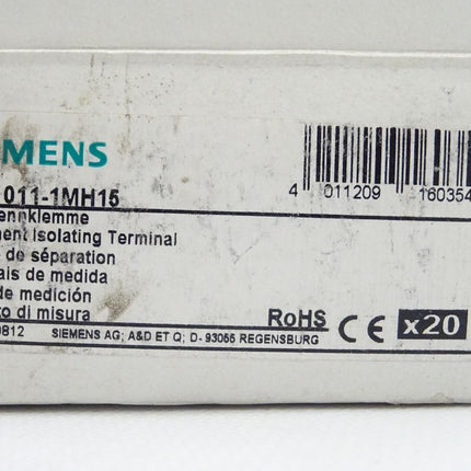Siemens Reihenklemme 20x 8WA1011-1MH15 Messtrennklemme 8WA1 011-1MH15 / Neu-OVP - Maranos.de