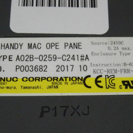 Fanuc A02B-0259-C241 #A Handy Mac OPE Pane P003682 / 24VDC NEU - Maranos.de