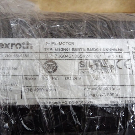 Rexroth Servomotor R911385358 MS2N04-B0BTM-BMDG1-NNNNN-NN 6000/min / Neu OVP - Maranos.de