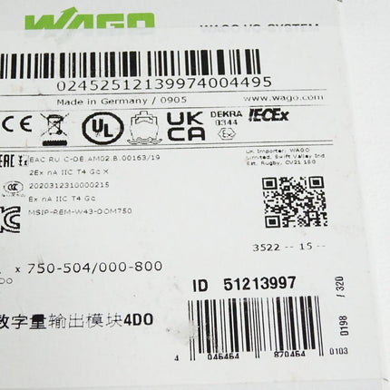 Wago 4-Kanal-Digitalausgang 750-504 / 000-800 / Neu OVP versiegelt - Maranos.de