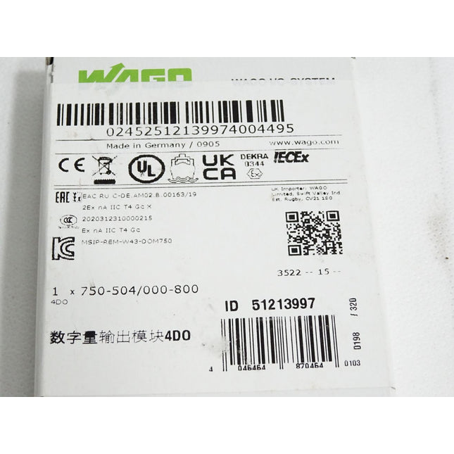 Wago 4-Kanal-Digitalausgang 750-504 / 000-800 / Neu OVP versiegelt - Maranos.de