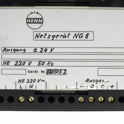 HENN Netzgerät NG8 24V / HE 220V / 50 HZ / 880505.2 - Maranos.de