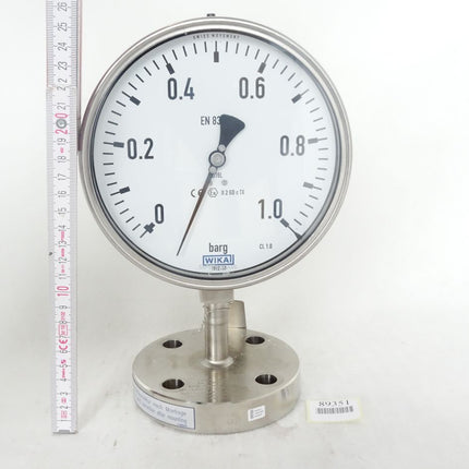 Wika Manometer nach EN 837-1 mit angebautem Druckmittler 0...+1 barg / 9226.01 990.26 / Neu - Maranos.de