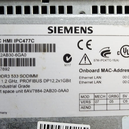 Siemens Simatic HMI IPC477C 6AV7884-2AB30-6GA0 6AV7 884-2AB30-6GA0 Erneuert - Maranos.de