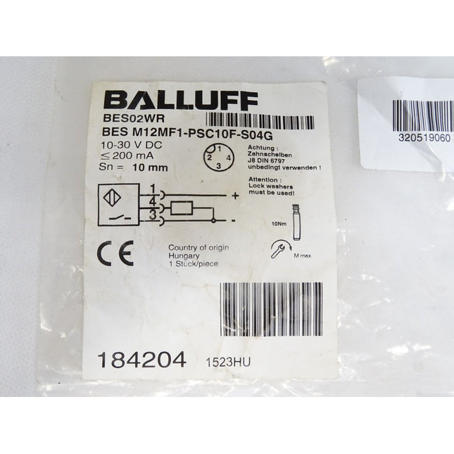 Balluff Induktiver Standardsensor BES02WR BES M12MF1-PSC10F-S04G / Neu OVP - Maranos.de