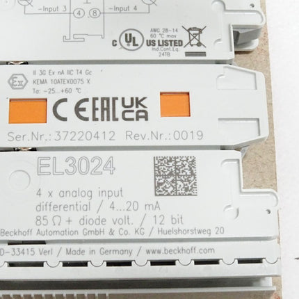 Beckhoff EL3024 4-Kanal-Analog-Eingang / Neu OVP - Maranos.de