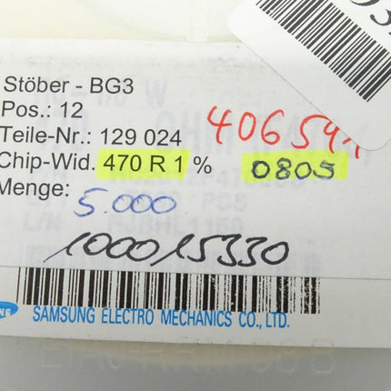 5000x Samsung Widerstände RC-1/8W 470OHM / F4700 / RC2012F4700CS - Maranos.de