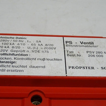 PRÖPSTER - SOULE PSV280 4polig Blitzstromableiter 206000 - Maranos.de