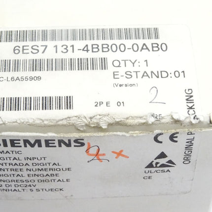 Siemens 6ES7131-4BB00-0AB0 / Inhalt : 2 Stück / Neu OVP - Maranos.de