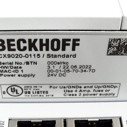 Beckhoff CX9020-0115 / Standard Ethernet-Steuerung / Neu OVP - Maranos.de
