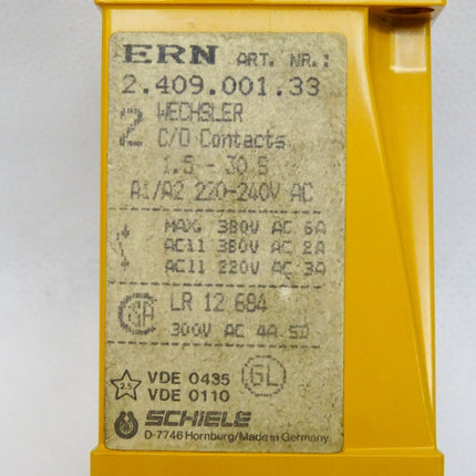 Schiele ERN Zeitrelais 1.5-30s 2.409.001.33 - Maranos.de