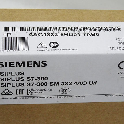 Siemens Siplus S7-300 SM332 6AG1332-5HD01-7AB0 Neu OVP versiegelt - Maranos.de