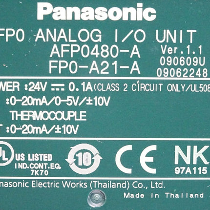 Panasonic FP0 Analog I/O Unit AFP0480-A FP0-A21-A - Maranos.de