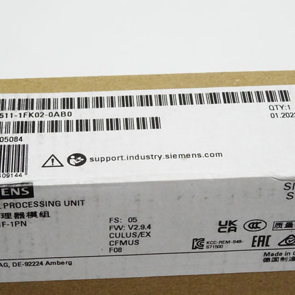 Siemens S7-1500 CPU1511F-1PN 6ES7511-1FK02-0AB0 6ES7 511-1FK02-0AB0 / Neu OVP versiegelt - Maranos.de