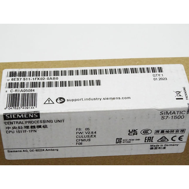 Siemens S7-1500 CPU1511F-1PN 6ES7511-1FK02-0AB0 6ES7 511-1FK02-0AB0 / Neu OVP versiegelt - Maranos.de