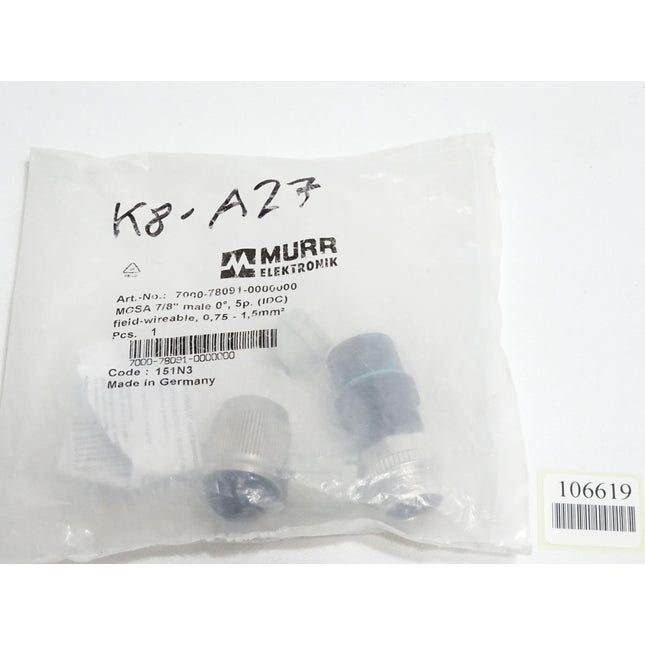 Murr Elektronik 7000-78091-0000000 Stecker gerade 5-polig Stift / Neu OVP - Maranos.de