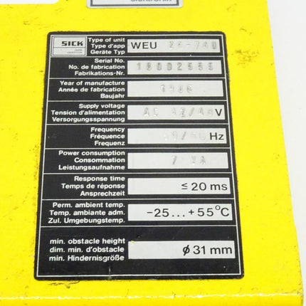 Sick WEU 26-740 Lichtschranke - Maranos.de