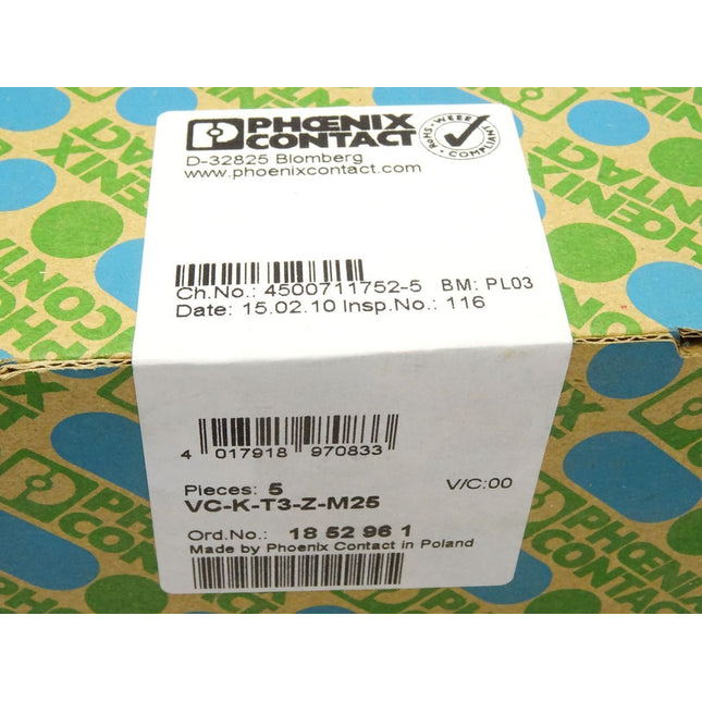 Phoenix Contact Tüllengehäuse VC-K-T3-Z-M25 / 1852961 / Neu OVP versiegelt - Maranos.de