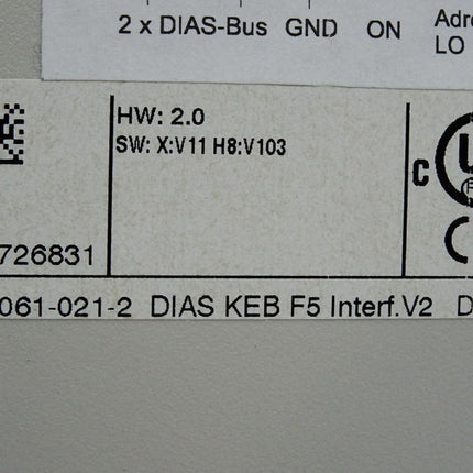 KEB Sigmatek DIAS F5 Interface DKI021 05-061-021-2 V2 / Neu - Maranos.de