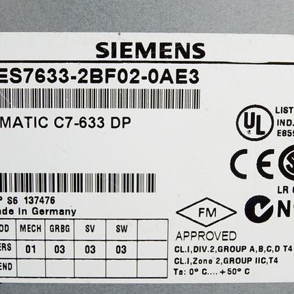 Siemens Panel C7-633 DP 6ES7633-2BF02-0AE3 6ES7 633-2BF02-0AE3 - Maranos.de
