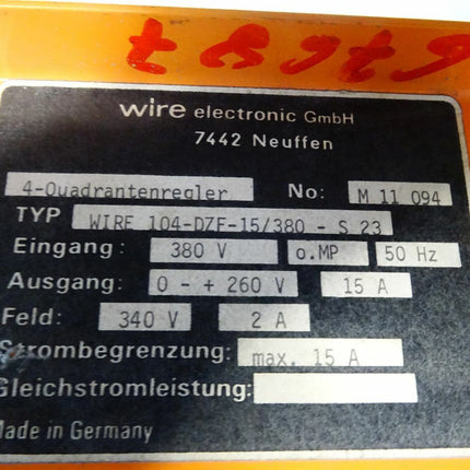 Wire Electronic 4-Quadrantenregler WIRE 104-DZF-15/380-S23 - Maranos.de