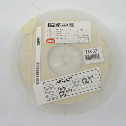 5000x KOA RK73H1J / 0603 51K Ohm Widerstände - Maranos.de