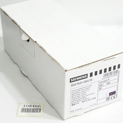 Siemens Sicherungslasttrennschalter 5SG7631-0KK16 / Inhalt:3 Stück / Neu OVP - Maranos.de