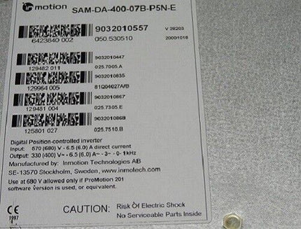 Socapel Motion SAM-DA-400-07B-P5N-E Smart Axis Manager Servo Amplifier - Maranos.de