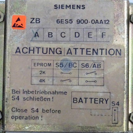 Siemens 6ES5900-0AA12 Zentralbaugruppe Stand: A 6ES5 900-0AA12 - Maranos.de