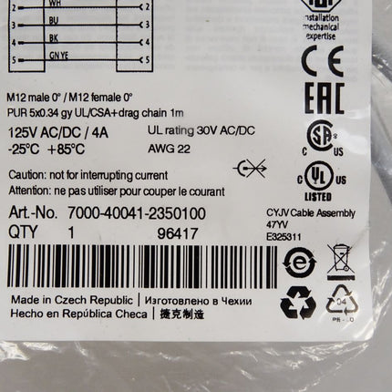 Murr Elektronik Kabel 7000-40041-2350100 / Neu OVP - Maranos.de