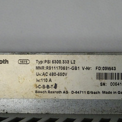 Rexroth PSI 6300.333 L2 Frequenzumrichter R911170631-GB1 / 480-690 VAC / 110A - Maranos.de